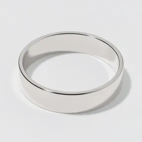 Platinum Flat Wedding Band - Polished 5mm