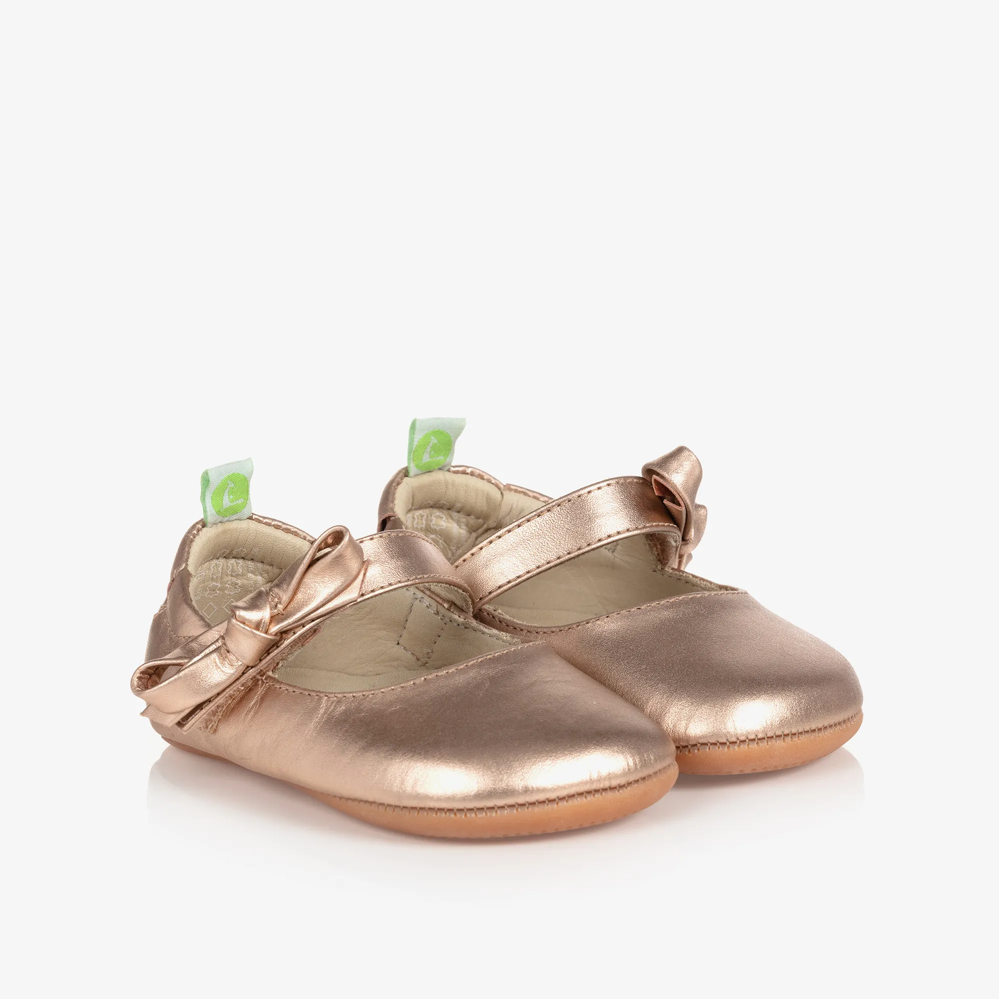 Rose Gold Leather Baby Shoes