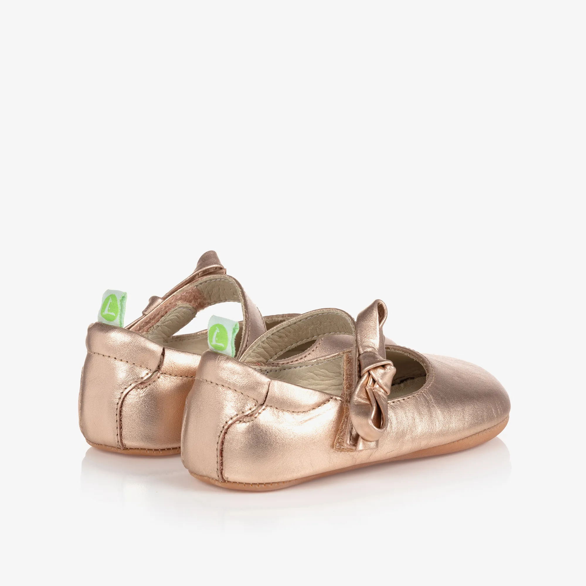 Rose Gold Leather Baby Shoes