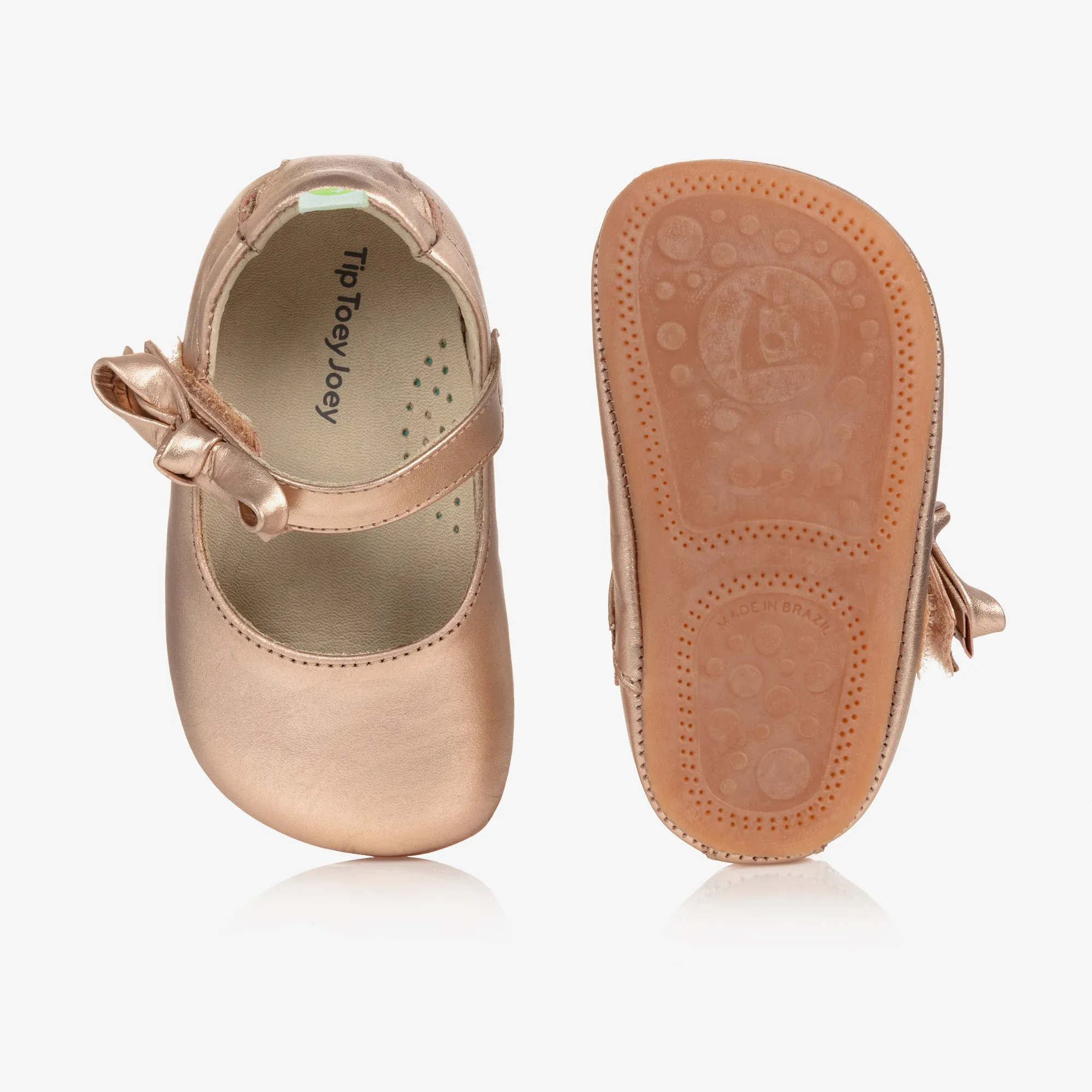 Rose Gold Leather Baby Shoes