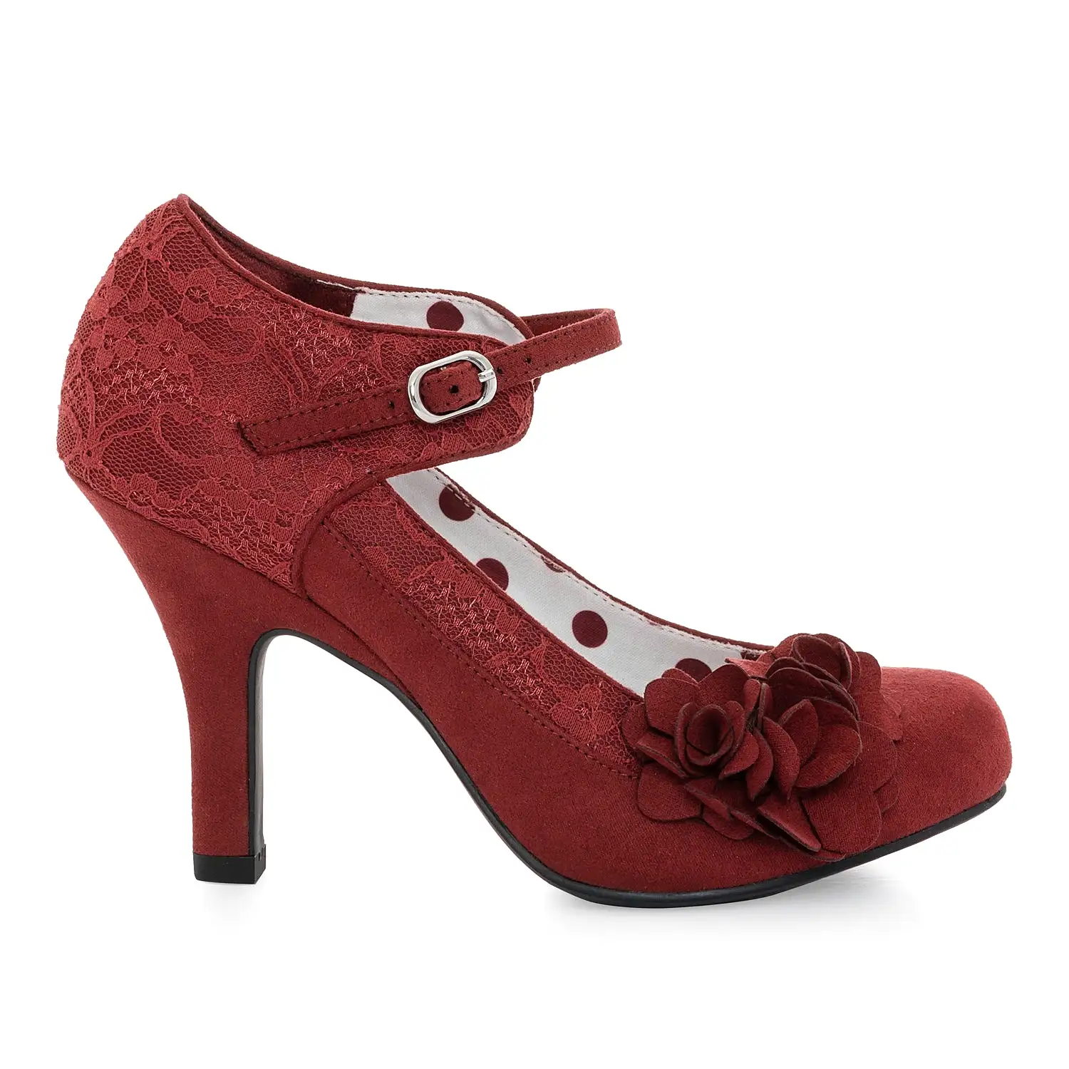 Ruby Shoo Melinda Crimson Corsage Stiletto Heels