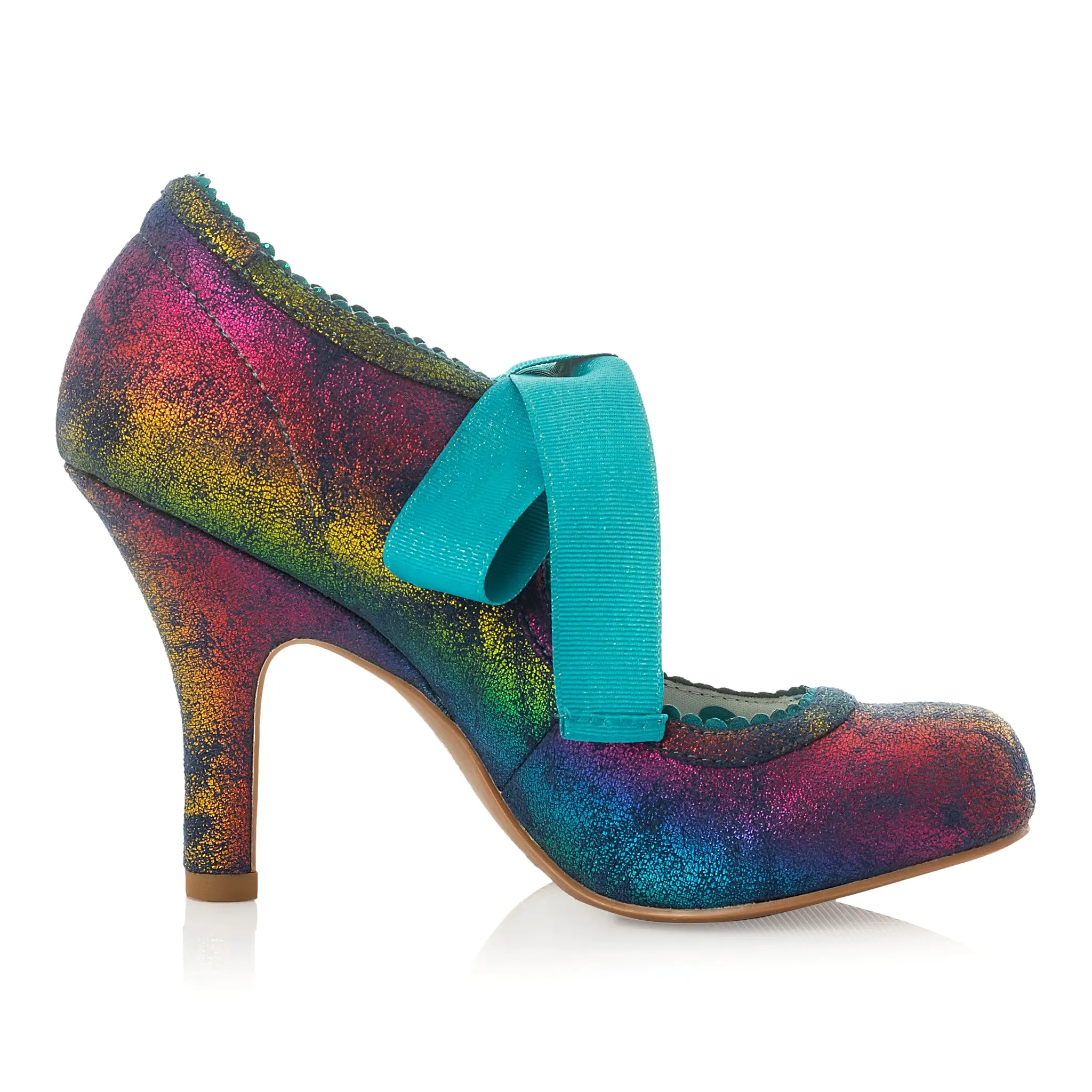 Ruby Shoo Willow Rainbow Ribbon Tie Court Shoes