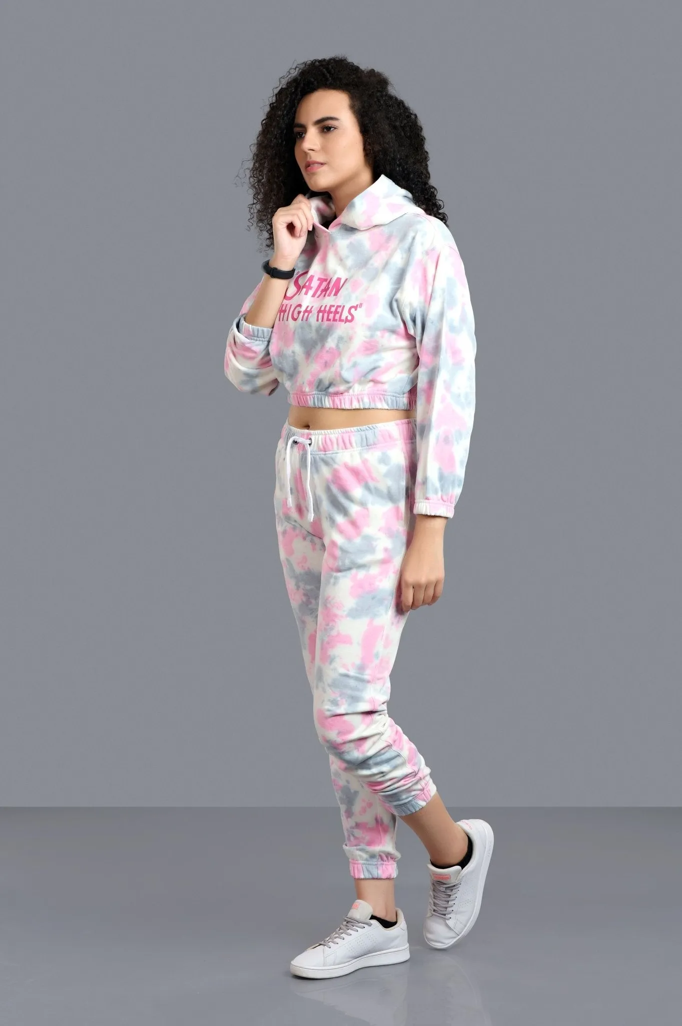 Satan In High Heels Printed Pink -color Co-ord Set for Women