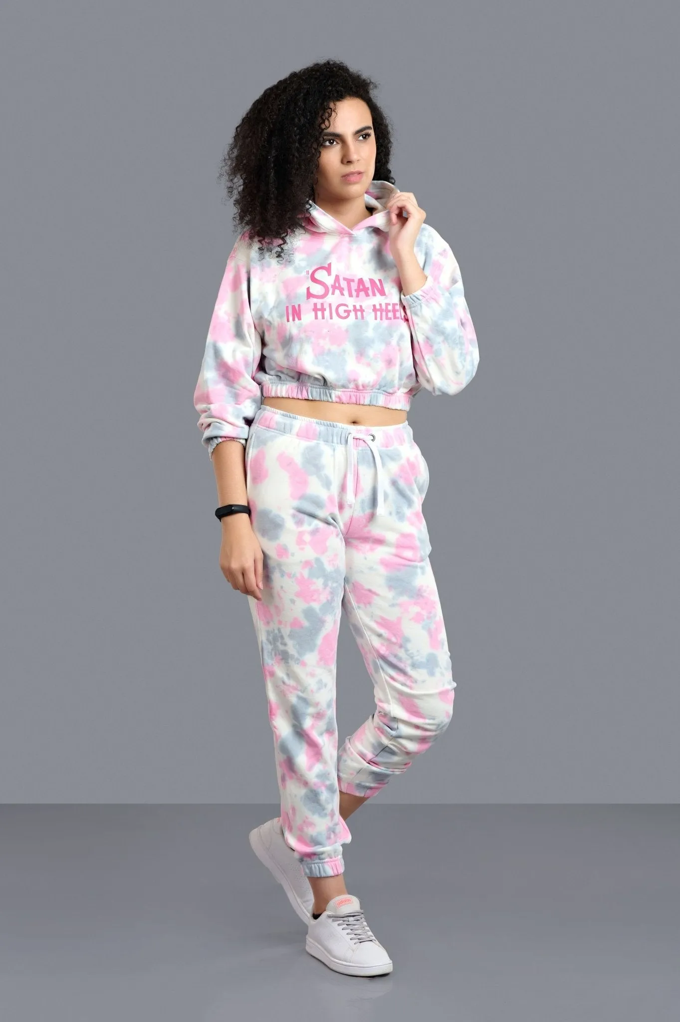 Satan In High Heels Printed Pink -color Co-ord Set for Women