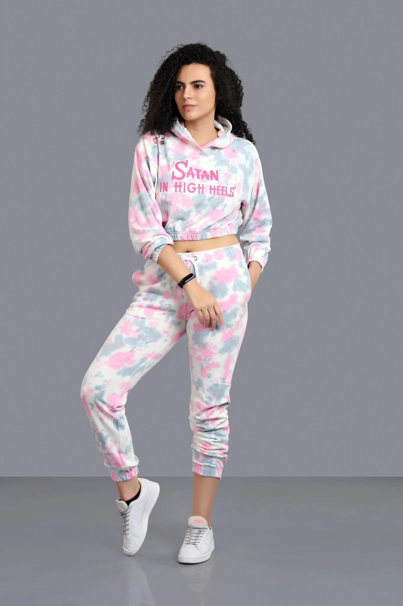 Satan In High Heels Printed Pink -color Co-ord Set for Women