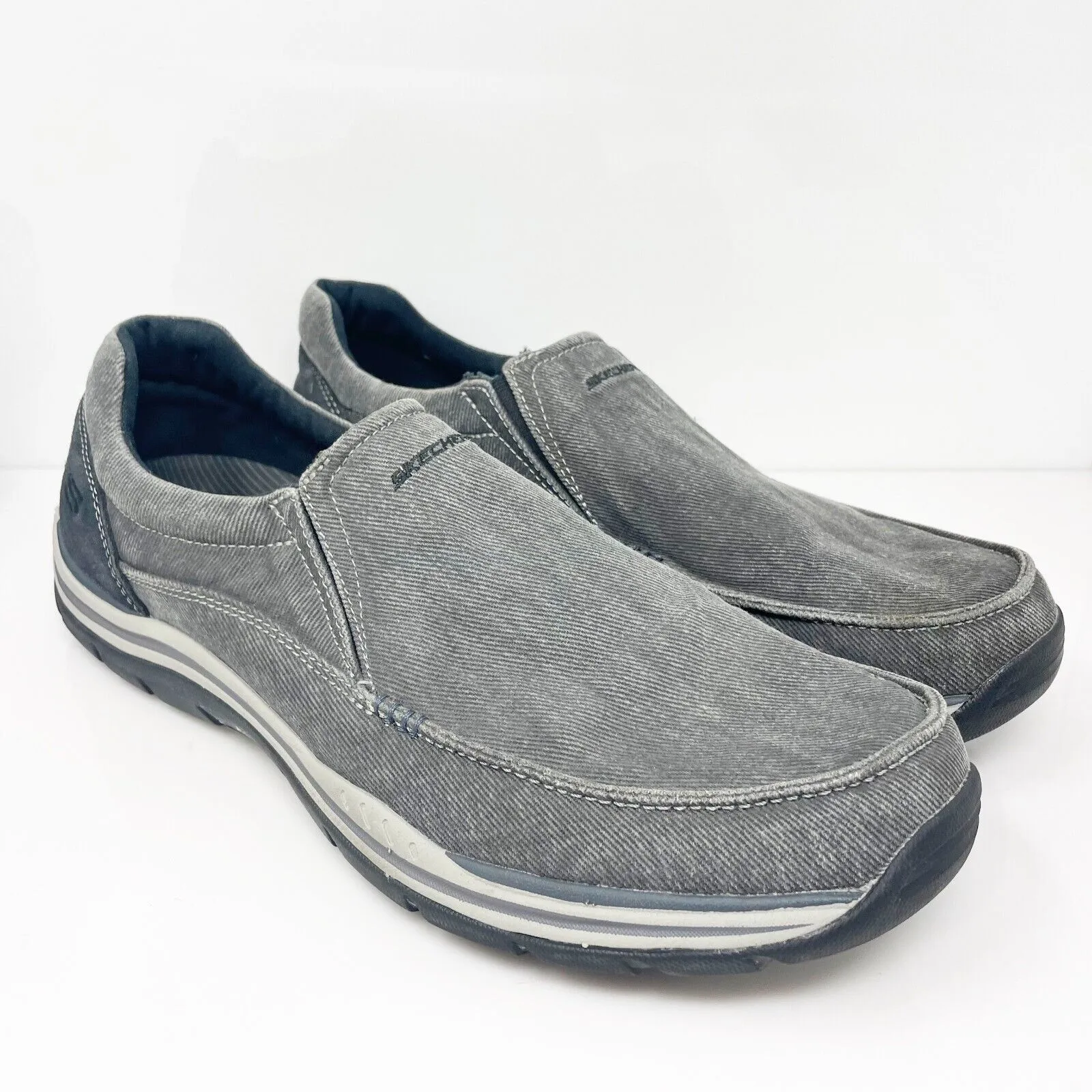 Skechers Mens Relaxed Fit Expected Avillo 64109 Gray Casual Shoes Sneakers Sz 13