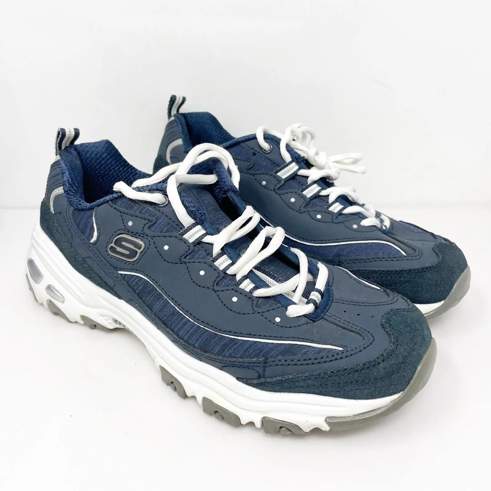 Skechers Womens D Lites 11936 Blue Casual Shoes Sneakers Size 8.5