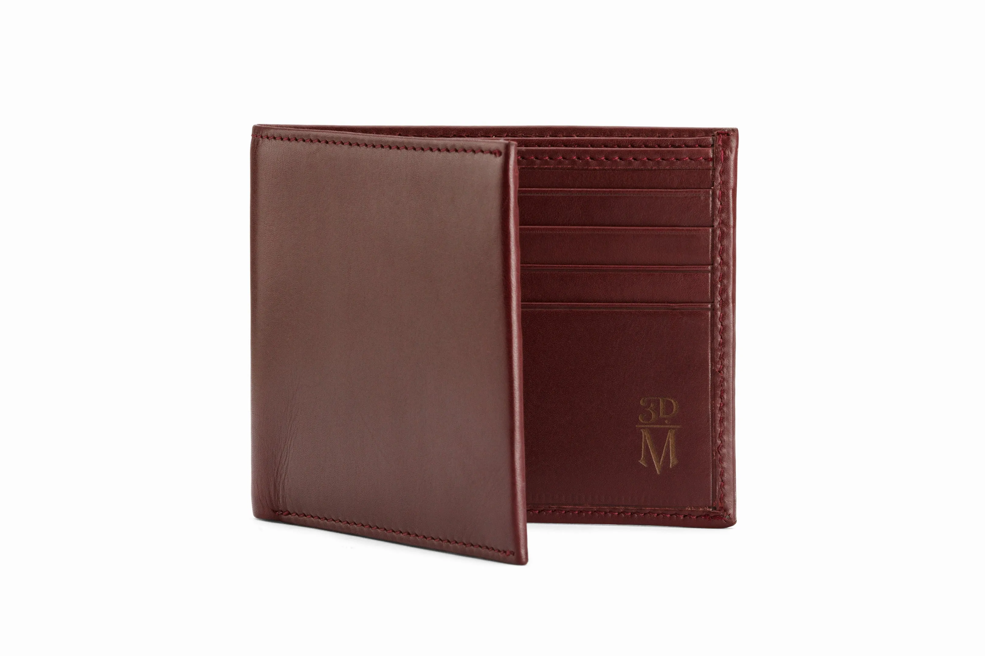 Slim Leather Wallet - Burgundy