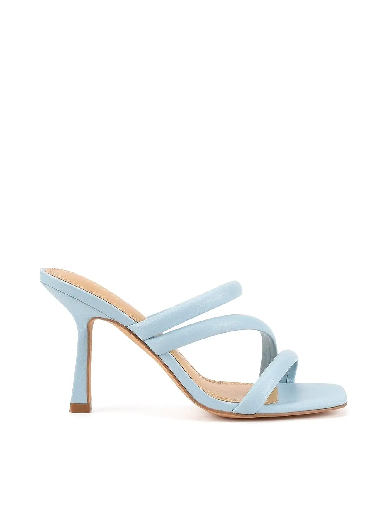 Spence Heeled Sandals - Pale Blue Leather