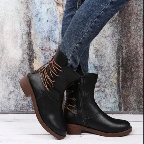 Thick Heel Martin Boots