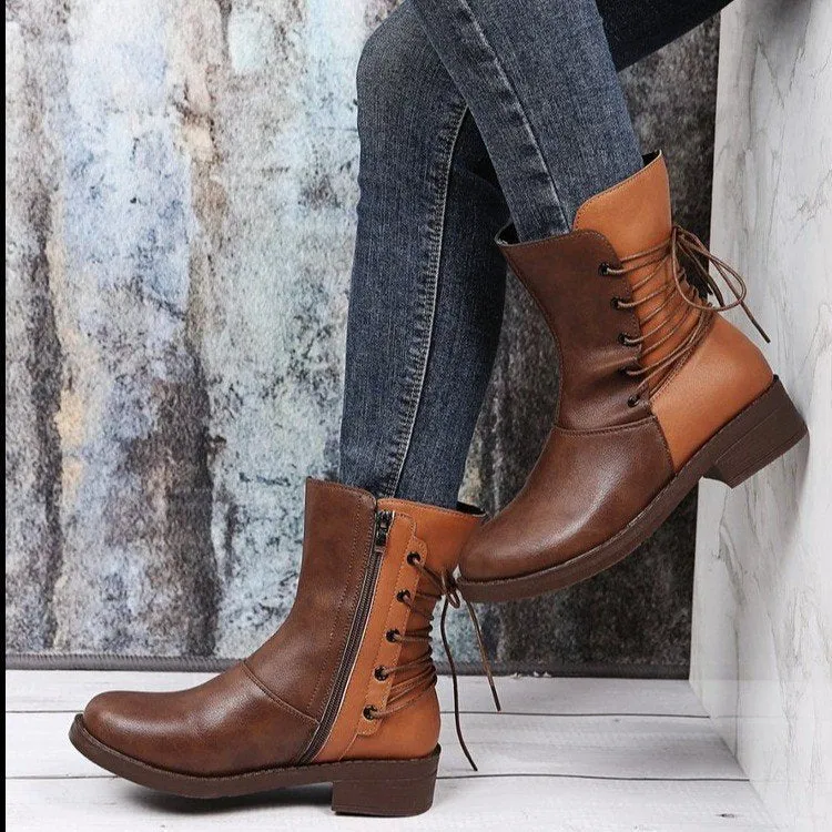 Thick Heel Martin Boots