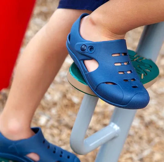 Toddler Carter Camp Shoes Navy Blue by Okabashi Made in USA