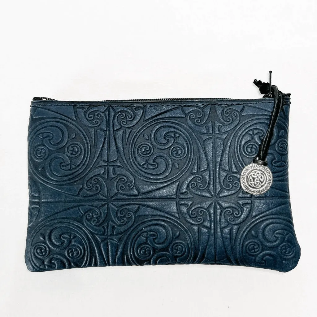 Treskelion Knot Leather Zipper Pouch