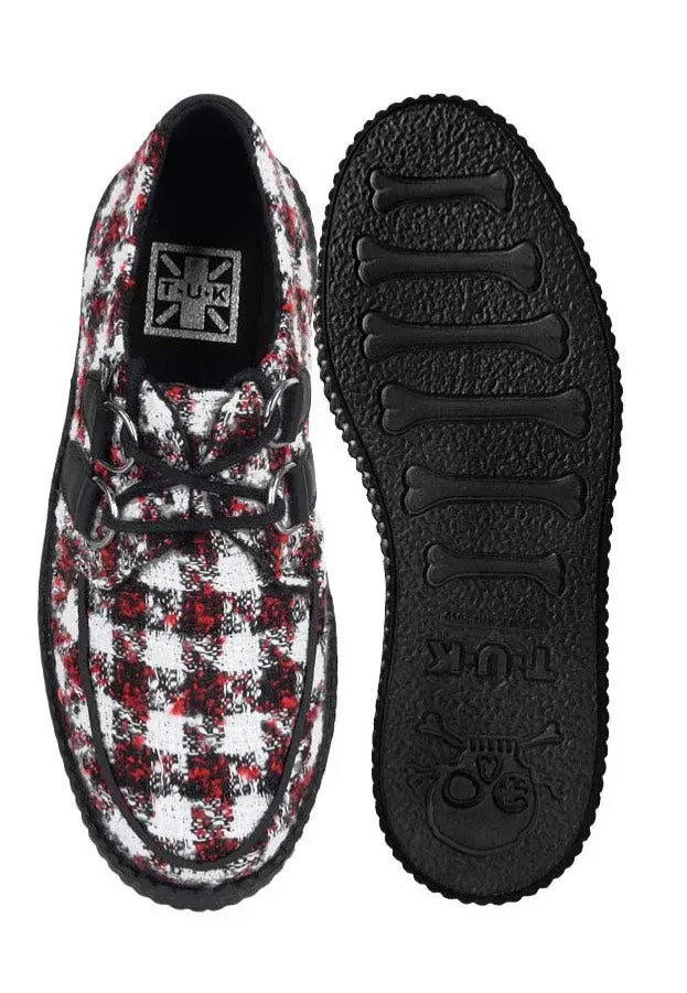 T.U.K. - Viva Mondo Creeper Black/White/Red Textile - Girl Shoes