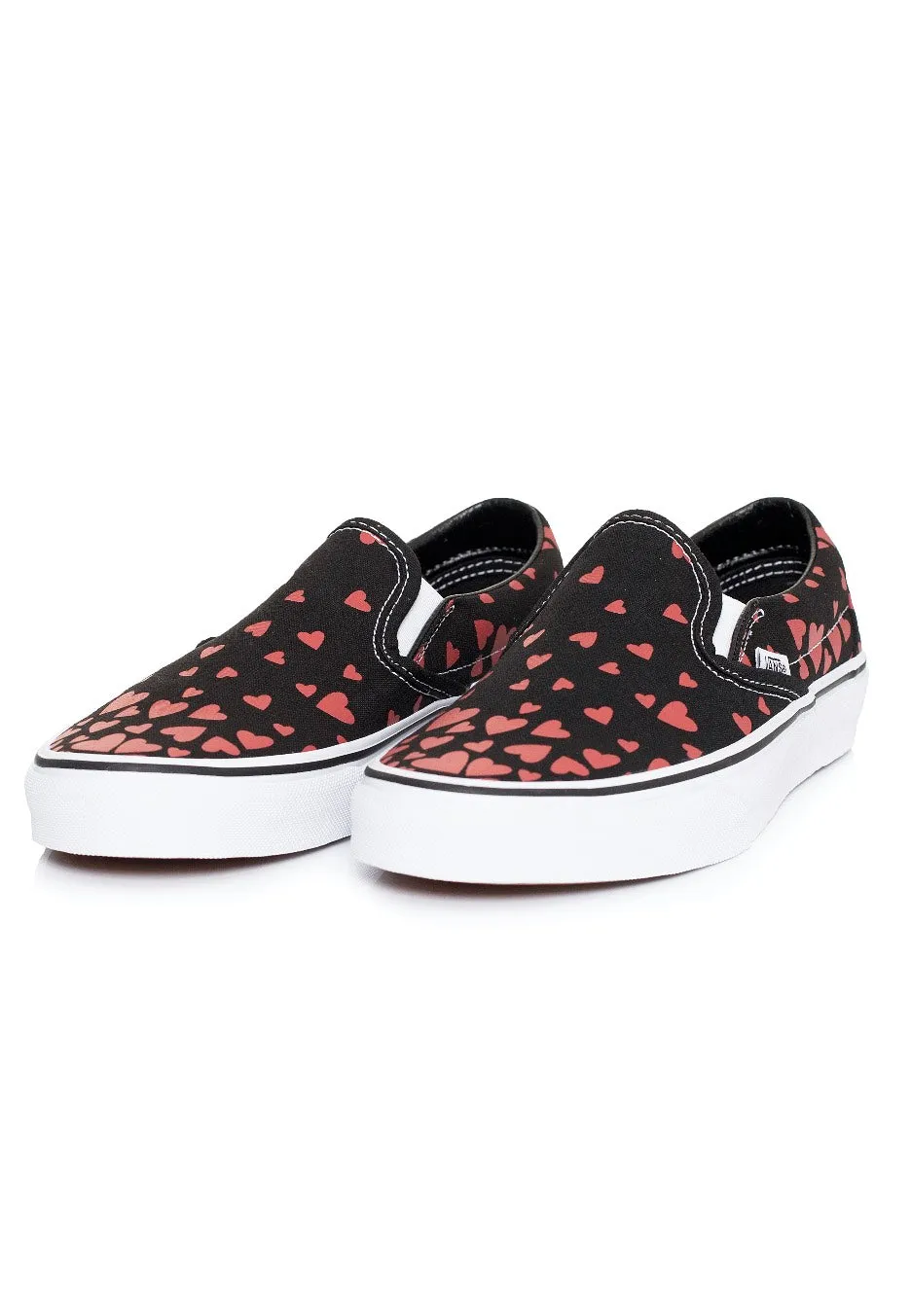 Vans - Classic Slip On (Valentineshrts)Black Red - Girl Shoes