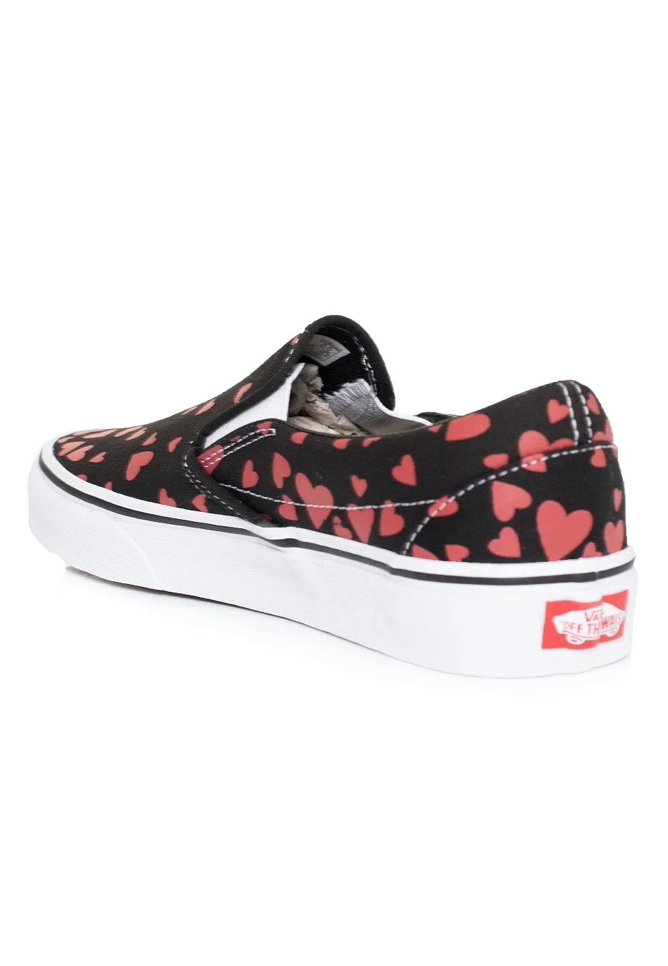 Vans - Classic Slip On (Valentineshrts)Black Red - Girl Shoes