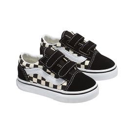 Vans Toddler Old Skool V Primary Check Shoe - Black/White