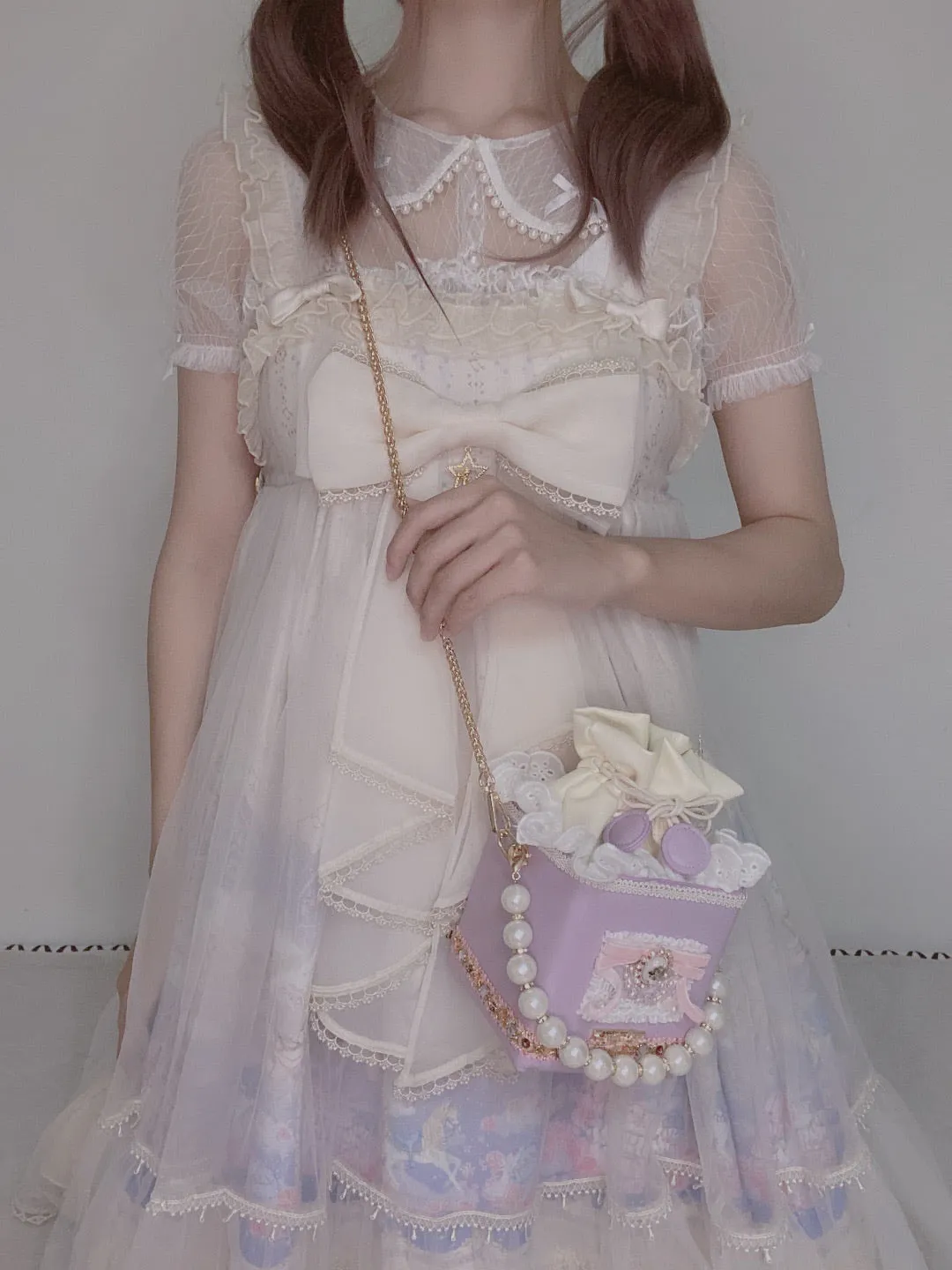 Yume purple Lolita box bag