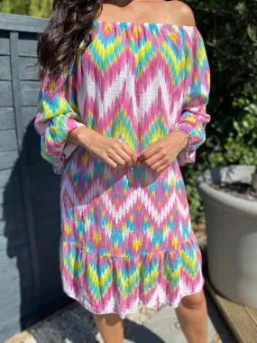 Zig Zag Bardot Dress Brianna